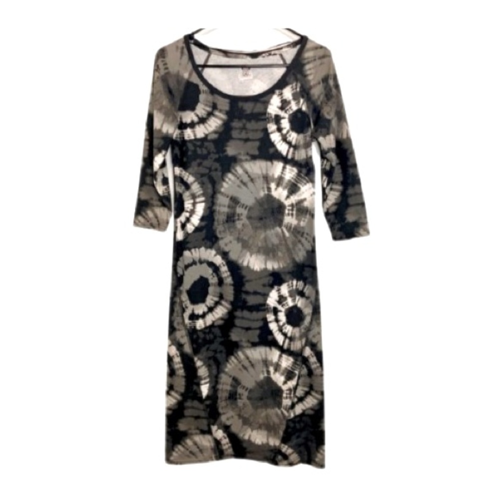 Route 66 Black, Gray, & White Tie Dye Long Sleeve Dress - Size XS - Picture 2 of 7